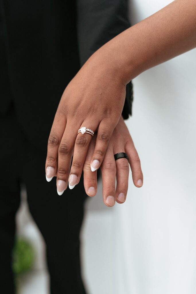 Bridal portrait with a focus on rings taken by a Westchester NY wedding photographer 