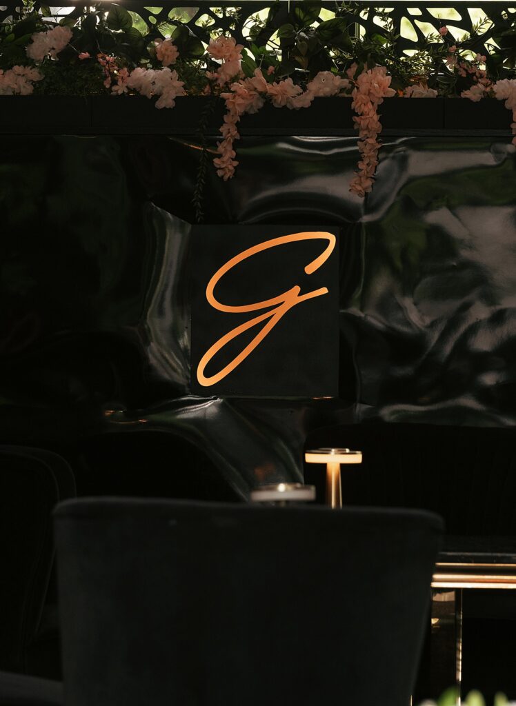 The Gigante Restaurant logo is photographed at a Westchester wedding 